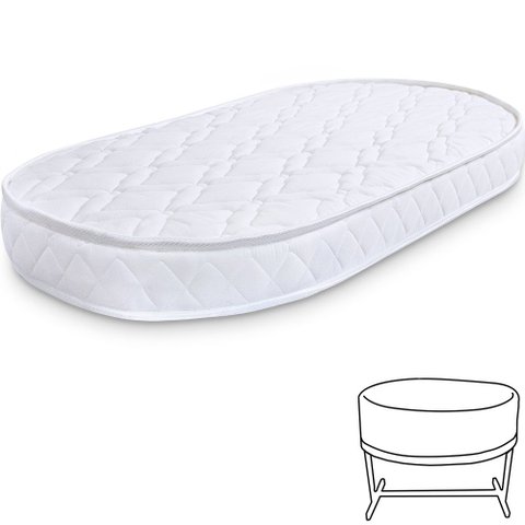 Colchão Berço BF para Moisés Oval de Infantil Bebê Antialérgico 138x68x10cm