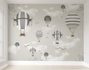 Ver imagem 1 de Papel de parede infantil Safári animal balão M² 50B