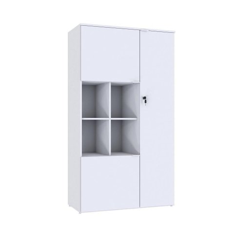 Armário Alto com Nicho e 03 Portas 161,5x90x42cm Wlan90 Branco Chess