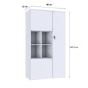 Ver imagem 6 de Armário Alto com Nicho e 03 Portas 161,5x90x42cm Wlan90 Branco Chess