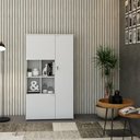 Ver imagem 4 de Armário Alto com Nicho e 03 Portas 161,5x90x42cm Wlan90 Branco Chess