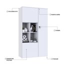 Ver imagem 3 de Armário Alto com Nicho e 03 Portas 161,5x90x42cm Wlan90 Branco Chess