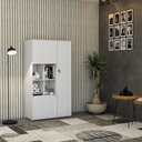 Ver imagem 2 de Armário Alto com Nicho e 03 Portas 161,5x90x42cm Wlan90 Branco Chess