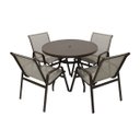 Ver imagem 1 de Jogo de Mesa 1,00m Tampo Aluminio 4 Cadeiras Piscina Jardim