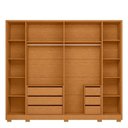 Ver imagem 2 de Kit Guarda Roupa Casal Mercure 6 Portas e Cômoda Verona 8 Gavetas MDP Cinamomo