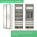 Ver imagem 3 de Guarda-roupa Modulado 80cm 2 Portas com Espelho 3 Gavetas Seletto Henn - Areia/jequitibá