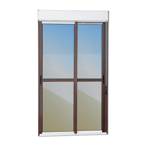 Porta Correr Integ.2F.Móv.220 x 150 Elite c/Fecho Autom V.Ref.Mix Corten Brimak