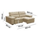 Ver imagem 6 de Sofa Retratil Reclinavel 2 Lugares 1,80m Crystal Veludo Bege Lansofbr