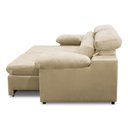 Ver imagem 4 de Sofa Retratil Reclinavel 2 Lugares 1,80m Crystal Veludo Bege Lansofbr