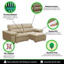 Ver imagem 7 de Sofa Retratil Reclinavel 2 Lugares 1,80m Crystal Veludo Bege Lansofbr