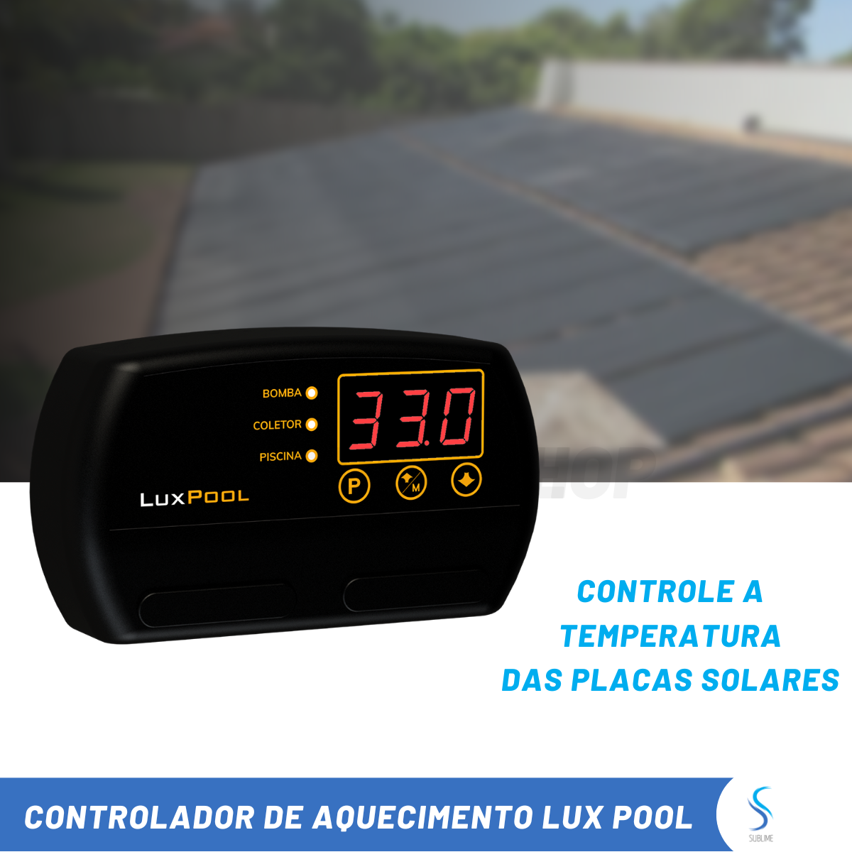 Controlador Temperatura Piscina  Aquecimento Solar Luxpool - 2