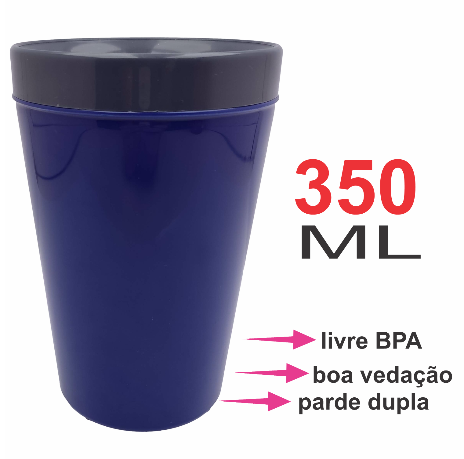 Bolsa Térmica Azul Caixa Cooler 24 Litros + 2 Copos Térmico 350ml Parede Dupla Vermelho - 2
