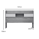 Ver imagem 3 de Cabeceira MDF Cama Casal Aurora Prateleira Organizadora Quarto Box 147cm Montagem no Chão Branco