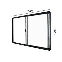 Janela de Alumínio de Correr 100x150cm 2 Folhas Vidro Liso C.R.V  - 3