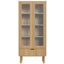 Ver imagem 6 de Cristaleira Porta de Vidro 80cm 2 Portas Pé Madeira Luara Hanover A10 - Mpozenato