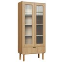 Ver imagem 2 de Cristaleira Porta de Vidro 80cm 2 Portas Pé Madeira Luara Hanover A10 - Mpozenato