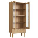 Ver imagem 5 de Cristaleira Porta de Vidro 80cm 2 Portas Pé Madeira Luara Hanover A10 - Mpozenato