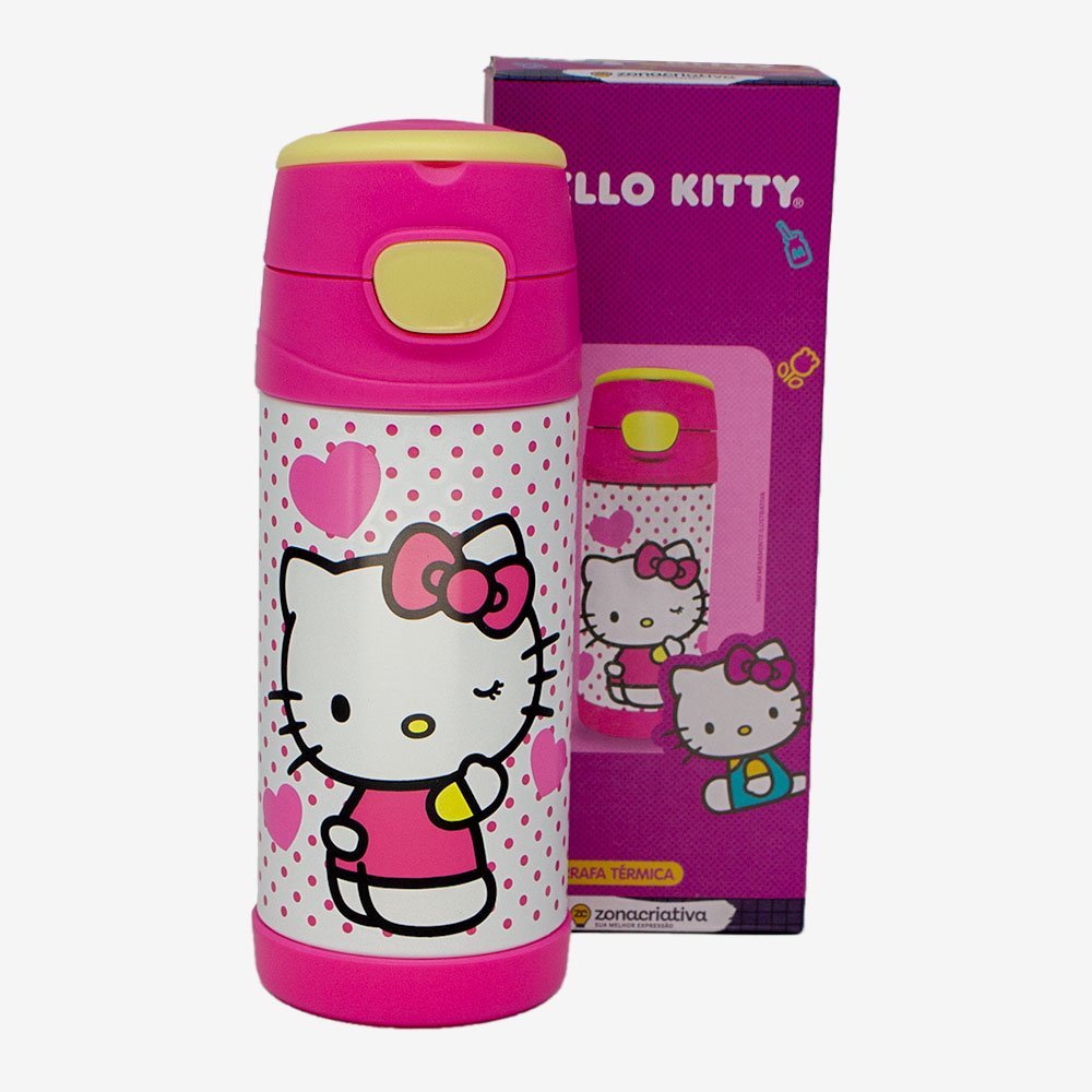 Garrafa Térmica Infantil Click Canudo 350ml Hello Kitty - 4