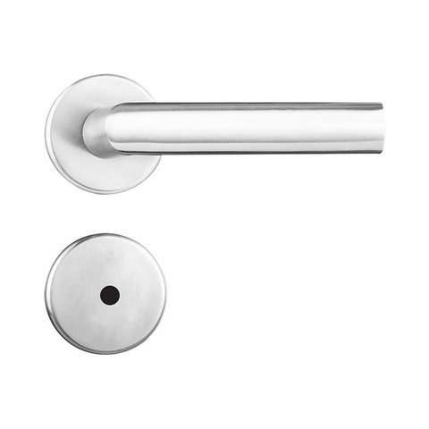 Fechadura Linha 1400 - Banheiro - M5 (Alavanca) -Roseta Inox Polido
