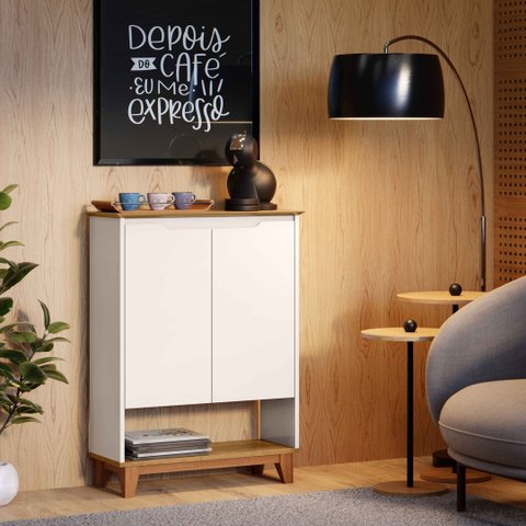 Sapateira Organizadora 2 Portas Hall Flow Offwhite - Rede Móveis