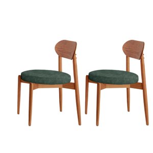 Conjunto com 2 Cadeiras em Madeira Maciça Hope