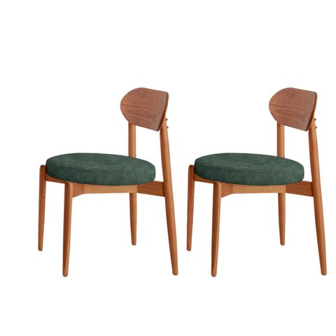 Conjunto com 2 Cadeiras em Madeira Maciça Hope