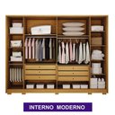 Ver imagem 4 de Guarda Roupa Casal Urban 6 Portas com Espelho com Cômoda Rubi 4 Gavetas Cinamomo Off White – Leifer