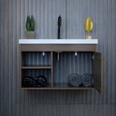 Ver imagem 3 de Gabinete Armário para Banheiro 60cm Mdf com Cuba - Monza Munique