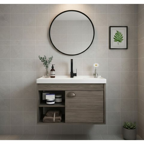 Gabinete Armário para Banheiro 60cm Mdf com Cuba - Monza Munique