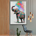 Ver imagem 2 de Quadro Elephant Colors -- BR ARTES Grande 118x78