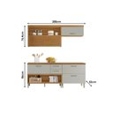 Ver imagem 3 de Kit de Cozinha Completa 3 Peças Princesa (2 Balcões + Aéreo) C3P22 Freijo/Off White - Nesher