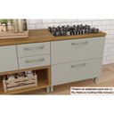 Ver imagem 4 de Kit de Cozinha Completa 3 Peças Princesa (2 Balcões + Aéreo) C3P22 Freijo/Off White - Nesher