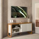 Ver imagem 1 de Rack Para TV Até 55 Polegadas Porta De Correr Nature Off White Gold Linea Brasil