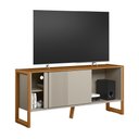 Ver imagem 2 de Rack Para TV Até 55 Polegadas Porta De Correr Nature Off White Gold Linea Brasil