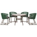 Ver imagem 1 de Mesa com 4 Cadeiras e Noronha Estofado 11 Trama Original Verde