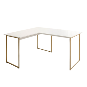Mesa em L Estilo Industrial Escrivaninha de Canto Escritório Estudo 120x90 Max - Jm3 Móveis:branco/d