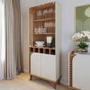 Ver mais imagens de Balcão Buffet e Cristaleira com Adega Madrid C05 Off White Matte/freijó - Mpozenato