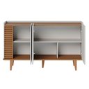 Ver imagem 4 de Balcão Buffet e Cristaleira com Adega Madrid C05 Off White Matte/freijó - Mpozenato