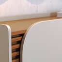Ver imagem 2 de Balcão Buffet e Cristaleira com Adega Madrid C05 Off White Matte/freijó - Mpozenato