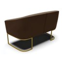 Ver imagem 4 de Sofá Namoradeira 2 Lugares Base Industrial Dourado Stella Suede D03 - D'Rossi Cor Marrom
