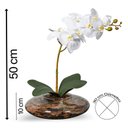 Ver imagem 3 de Arranjo Centro de Mesa Orquídea Branca Artificial Vaso Grande