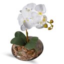 Ver imagem 4 de Arranjo Centro de Mesa Orquídea Branca Artificial Vaso Grande