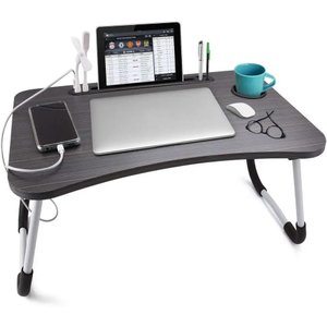 Mesa Notebook Dobrável e Portátil para Cama e Sofá Cor Preto