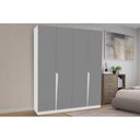 Ver imagem 1 de Guarda Roupa Casal 4 Portas e 4 Gavetas Porto Branco/cinza - Politorno
