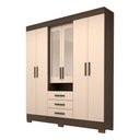 Ver imagem 2 de Guarda Roupa Casal 6 Portas 3 Gavetas Capelinha com Espelho 100% Mdf Débora