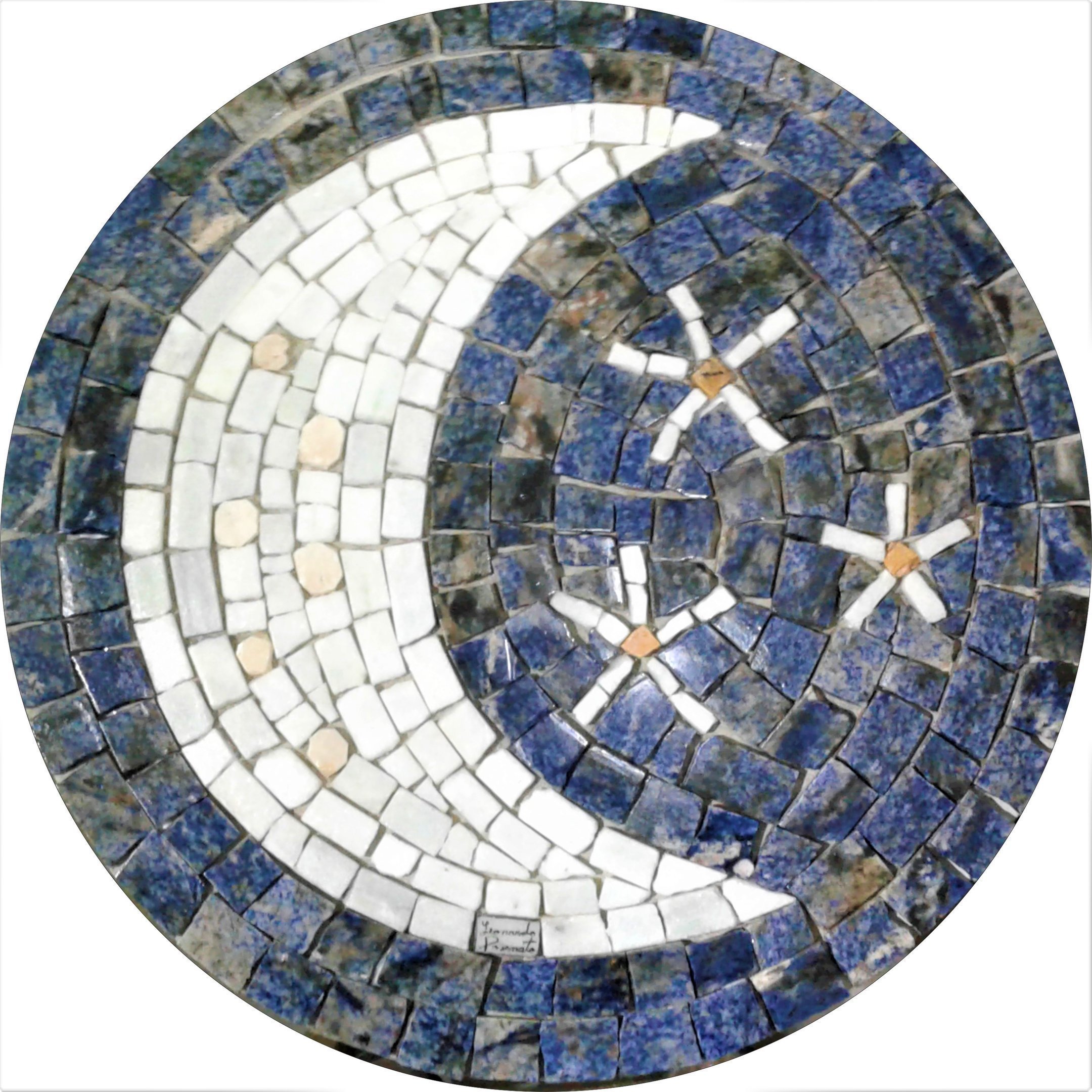 Mandala Para Piso Lua Em Mosaico - 60 cm - 1