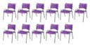 Ver imagem 2 de Cadeira Iso Base Cinza Escola, Escritório Violeta Kit 11 Un