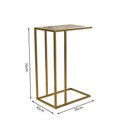 Ver imagem 3 de Mesa de Apoio Industrial Elena Industrial Dourado com Tampo de Vidro