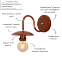 Ver imagem 3 de Arandela de Parede Colonial Retrô Oriental - Soquete E-27 - Abf Luminárias:cobre Terra