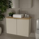 Ver imagem 1 de Gabinete de Banheiro 90cm x 65cm Nature Bege/Panna/Carvalho